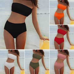 2Pcs Women's High Waisted Bikini Set Push Up Bra Swimsuit Ladies Swimwear Bathing Suit