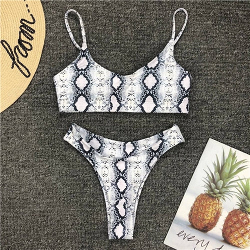 CXZD New Women Leopard Set Push-Up Padded Bra Beach Bikini Set Swimsuit Swimwears Enchanting Women's Swimsuits Sexy Bikini