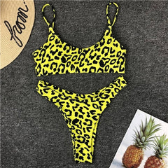 CXZD New Women Leopard Set Push-Up Padded Bra Beach Bikini Set Swimsuit Swimwears Enchanting Women's Swimsuits Sexy Bikini