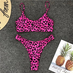 CXZD New Women Leopard Set Push-Up Padded Bra Beach Bikini Set Swimsuit Swimwears Enchanting Women's Swimsuits Sexy Bikini