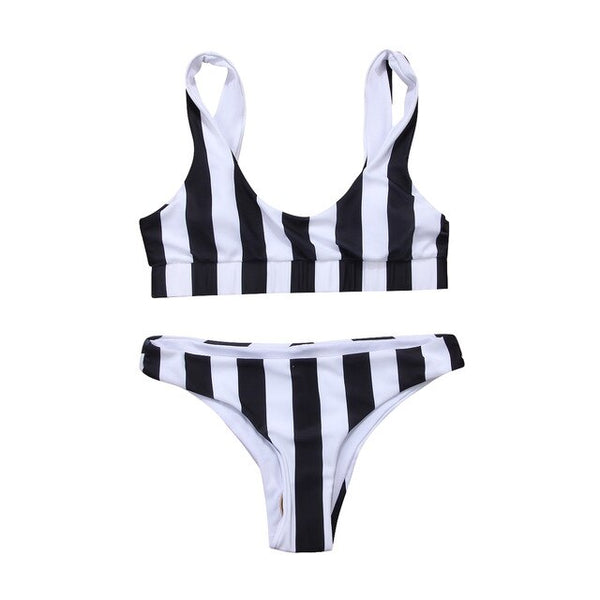 UK Women Bandage Strip Color Bikini Push-up Padded Bra Swimsuit Bathing 2pcs Set Swimwear Beachwear