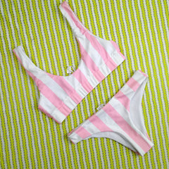 UK Women Bandage Strip Color Bikini Push-up Padded Bra Swimsuit Bathing 2pcs Set Swimwear Beachwear