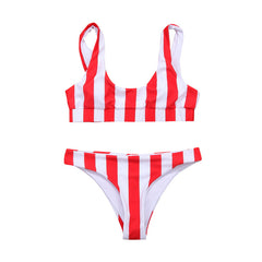 UK Women Bandage Strip Color Bikini Push-up Padded Bra Swimsuit Bathing 2pcs Set Swimwear Beachwear