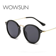 WOWSUN New Retro Women Men Sunglasses Brand Designer Driving Beach Sunglasses PC Frame Metal Glasses Legs UV400 A896