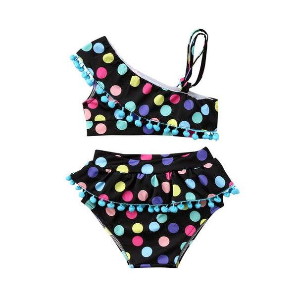 2019 Brand New Toddler Infant Child Kid Baby Girls Colorful Dots Tassel Bikini Set Swimsuit Swimwear Bathing Swimsuit Tassel Set