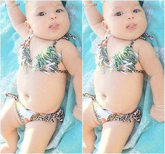 Newborn Infant Baby Girls Bra Bikini Set Swimsuit Swimwear Leopard tops Bottoms Sets Summer Beach Suit Clothes Beachwear