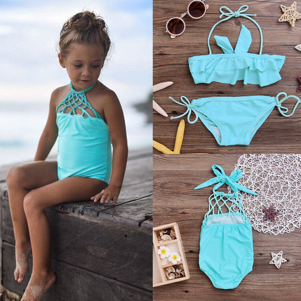 Summer Baby Girls Kids Beachwear Bathing Suit Swimwear Bikini Set Tankini Swimsuit Costume