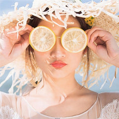 Lemon Glasses Creative DIY Beach Wedding Photography Studio Photos Funny Sunglasses Glasses Props