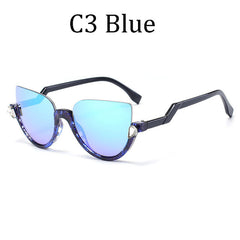 2018 Brand Design Sunglasses for Women Outdoor Semi Rimless Driving UV400 Gafas Twisted sun glasses legs Butterfly Cat's Eye