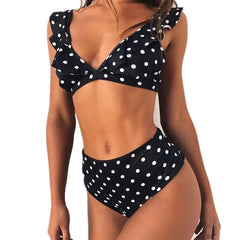 NIDALEE Sexy High Waist Bikini Women Swimwear Push Up Swimsuit Bathing Suit Bikini Set Dot Lace Biquinis Beach Wear Female