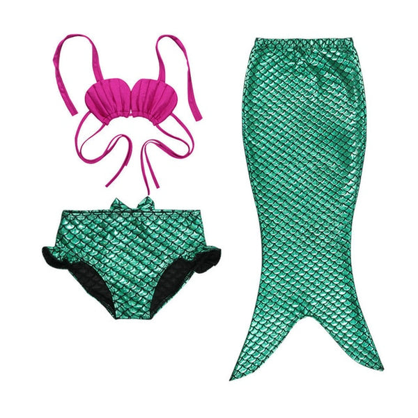 3Pcs New Kids Girls Mermaid Tail Swimmable Bikini Set Swimwear Swim Costume Children Bikinis Set Swim Suit