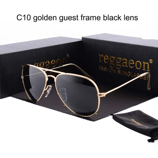 reggaeon luxury Glass lens sunglasses women 2019 High quality uv400 men Brand Designer beach box rays Pilot Sun glasses G15