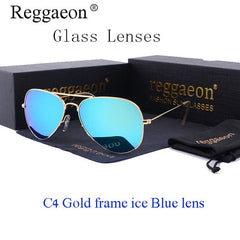 reggaeon luxury Glass lens sunglasses women 2019 High quality uv400 men Brand Designer beach box rays Pilot Sun glasses G15