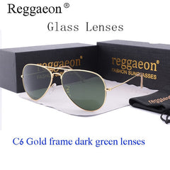 reggaeon luxury Glass lens sunglasses women 2019 High quality uv400 men Brand Designer beach box rays Pilot Sun glasses G15