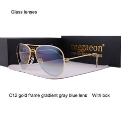 reggaeon luxury Glass lens sunglasses women 2019 High quality uv400 men Brand Designer beach box rays Pilot Sun glasses G15