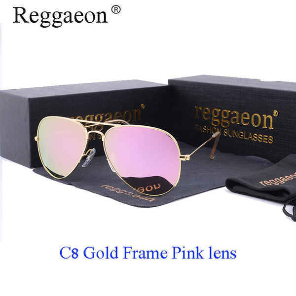 reggaeon luxury Glass lens sunglasses women 2019 High quality uv400 men Brand Designer beach box rays Pilot Sun glasses G15