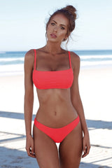 COSPOT Bikini 2019 Solid Swimwear Women Sexy Bandeau Swimsuit Brazilian Biquini Female Beach Wear Bathing Suits Swimming Suit