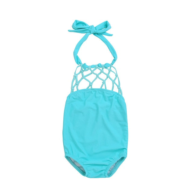 2pcs Set Toddler Kids Baby Girls Summer Soild Blue Lace Tankini Bikini Lace Bottom Swimwear Swimsuit Bathing Suit