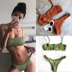 Meihuida Bikinis 2019 Mujer Women Swimwear Women Push-up Padded Bra Bandage Bikini Set Sexy Swimsuit Triangle Swimwear Bathing