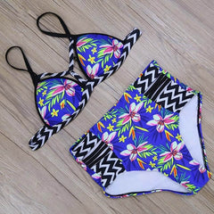 2019 New Bikinis High Waist Swimsuit Women  Push Up Swimwear Women Sexy Print Brazilian Bikini Set Beach Bathing Suits Swim Wear