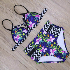 2019 New Bikinis High Waist Swimsuit Women  Push Up Swimwear Women Sexy Print Brazilian Bikini Set Beach Bathing Suits Swim Wear