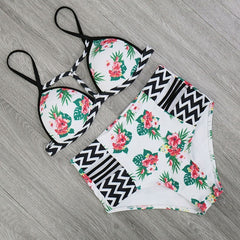 2019 New Bikinis High Waist Swimsuit Women  Push Up Swimwear Women Sexy Print Brazilian Bikini Set Beach Bathing Suits Swim Wear