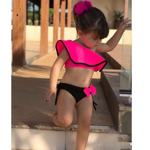 Loozykit 2019 Baby Kids Girl Two Piece Swimsuit Summer Child Swimwear For Water Sports Bikini Swim Dress Beach Bathing Costume